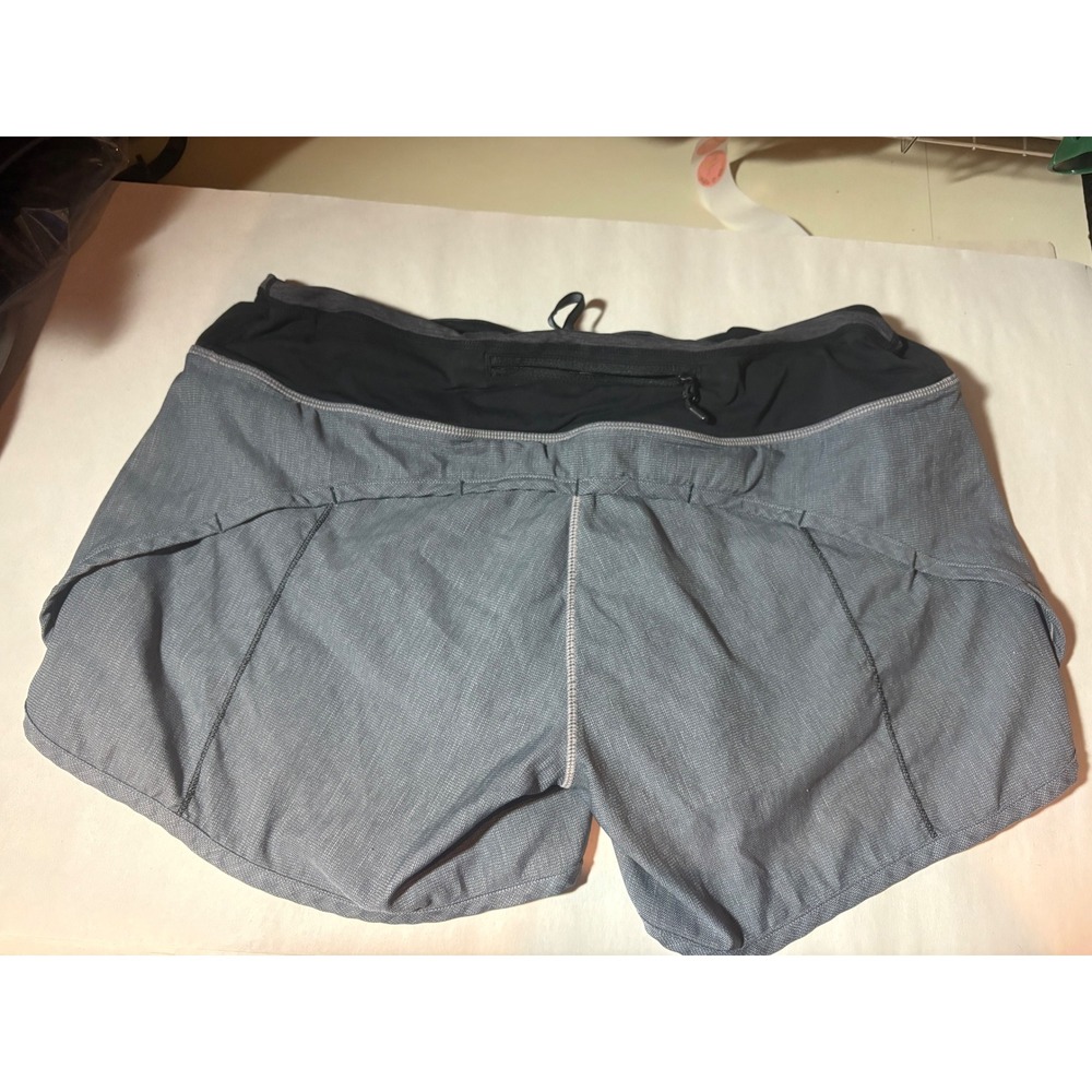 Lululemon Gray Herringbone Running Athletic Shorts Size 10 Women's - Picture 3 of 6